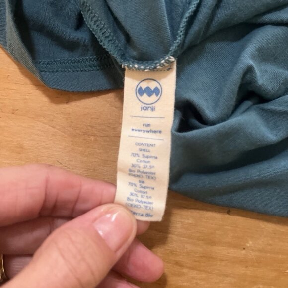 Janji Shirt Womens Sz L Run Everywhere Teal Performance Running Gym Long Sleeve - Picture 8 of 9